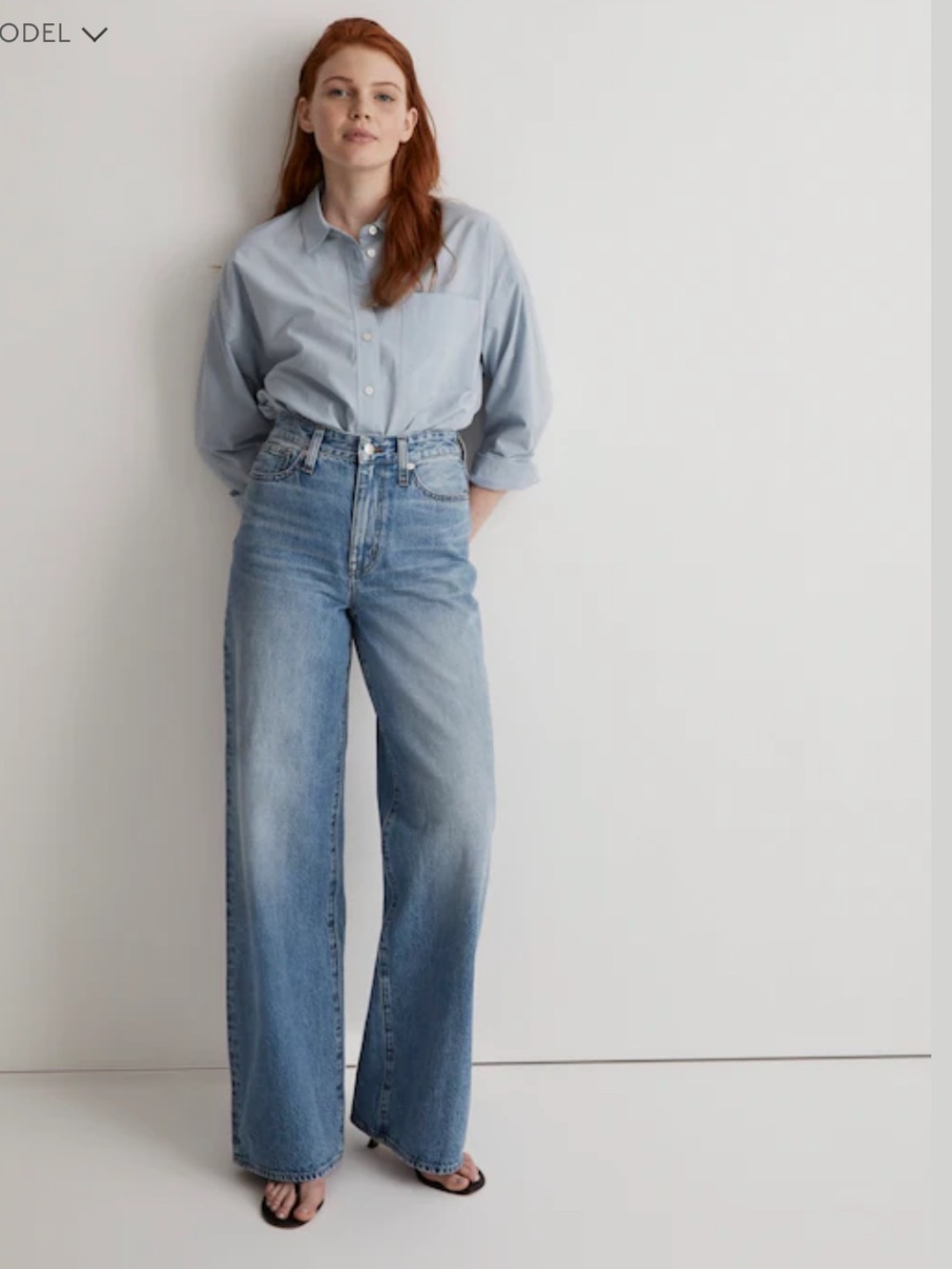 Madewell Light Blue High-Rise Wide-Leg Jeans
